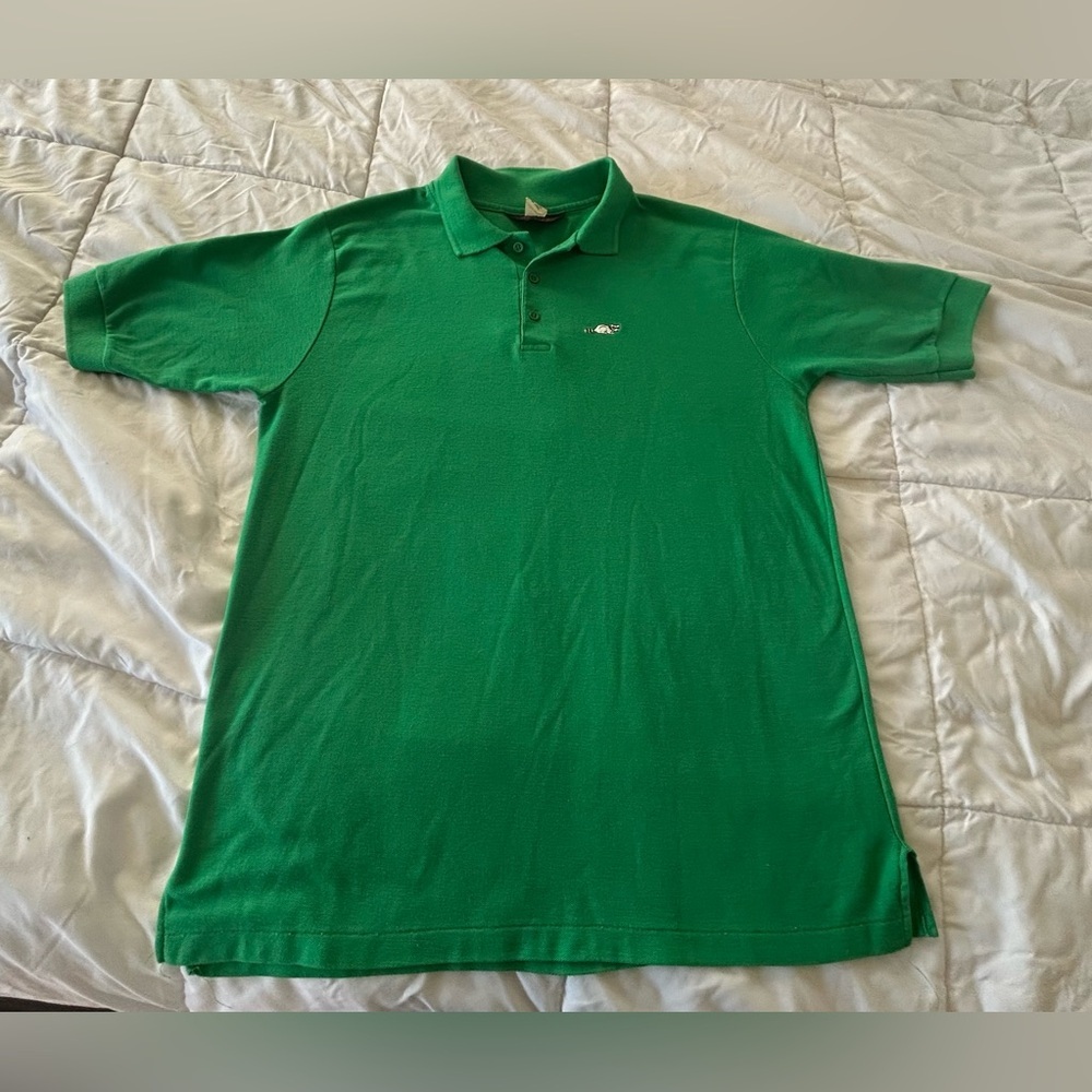 vintage Men's Michael Low Green XL Polo Shirt with Raccoon Logo
